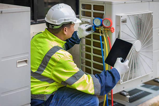 Professional Air Duct Cleaning technician working in East Hartford, CT